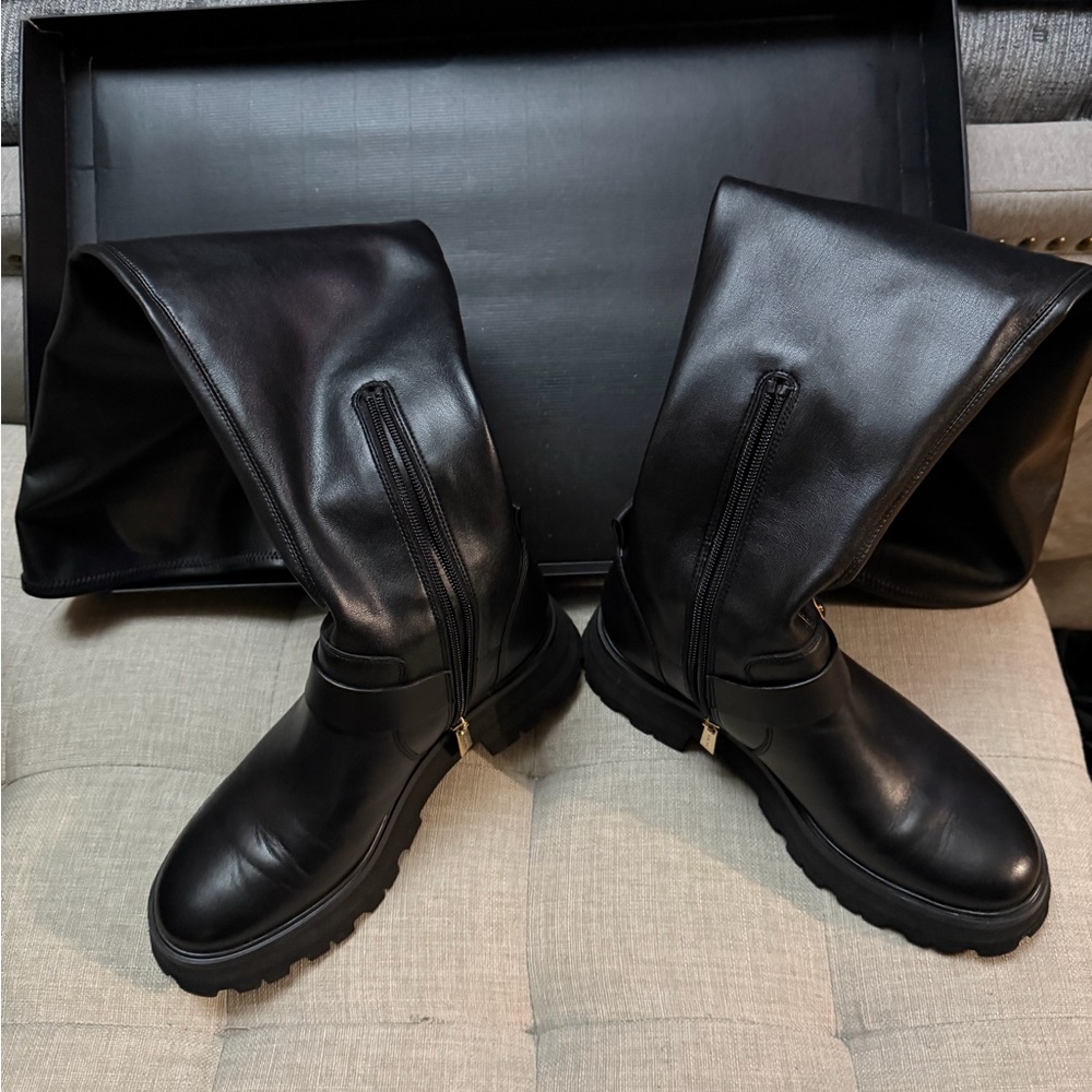 Michael Kors Black Over-the-Knee Boots with Buckle - Picture 3 of 7
